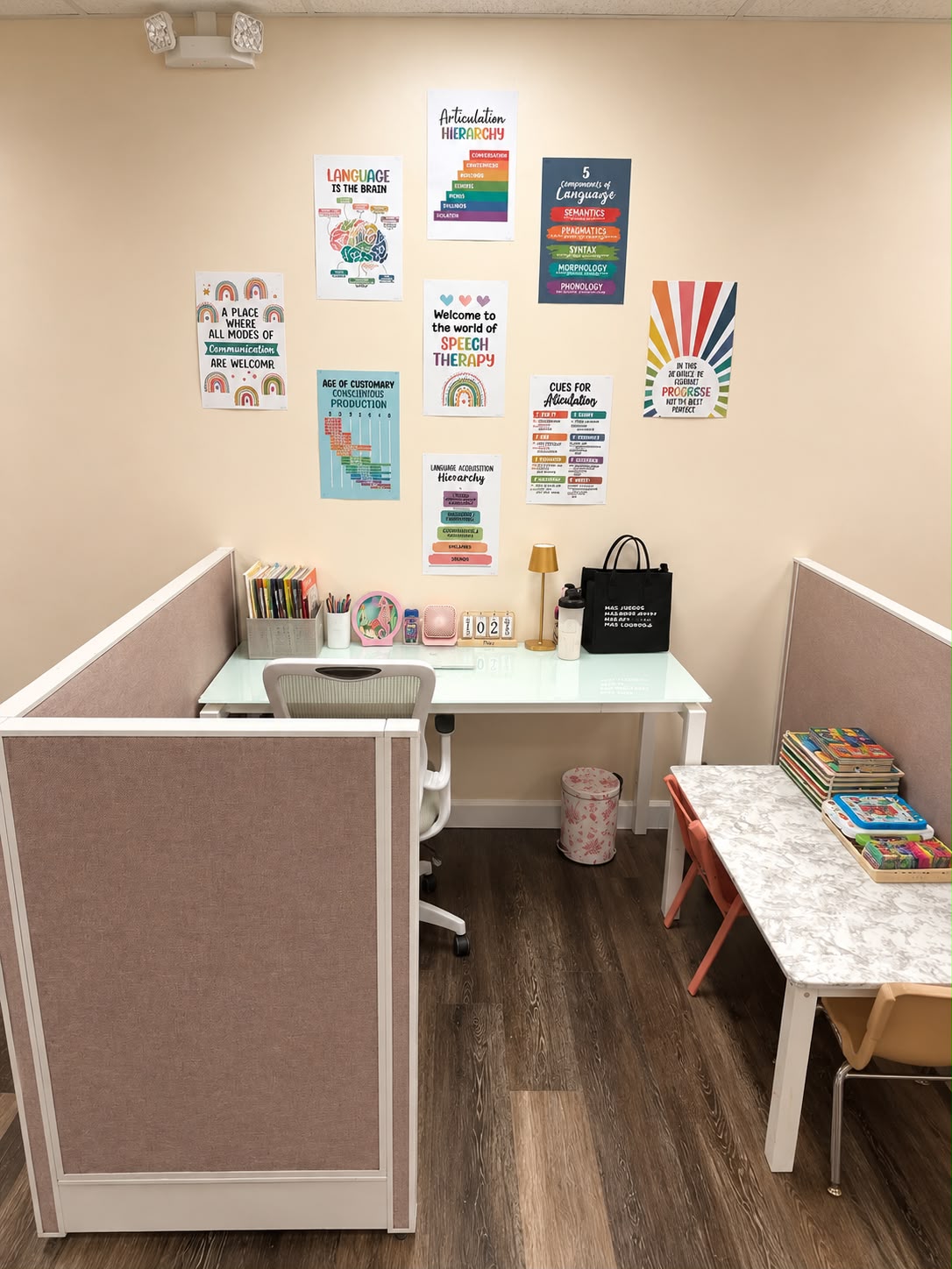Our quiet office and enclosed workspace for focused sessions